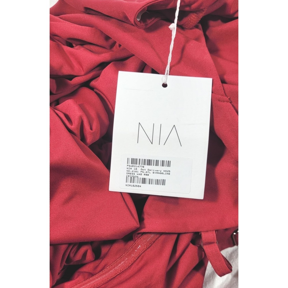 Nia The Brand Off the Shoulder Evangeline Maxi Dress - Crimson - Sample - Small - Picture 3 of 5